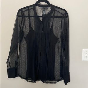 Black button down blouse